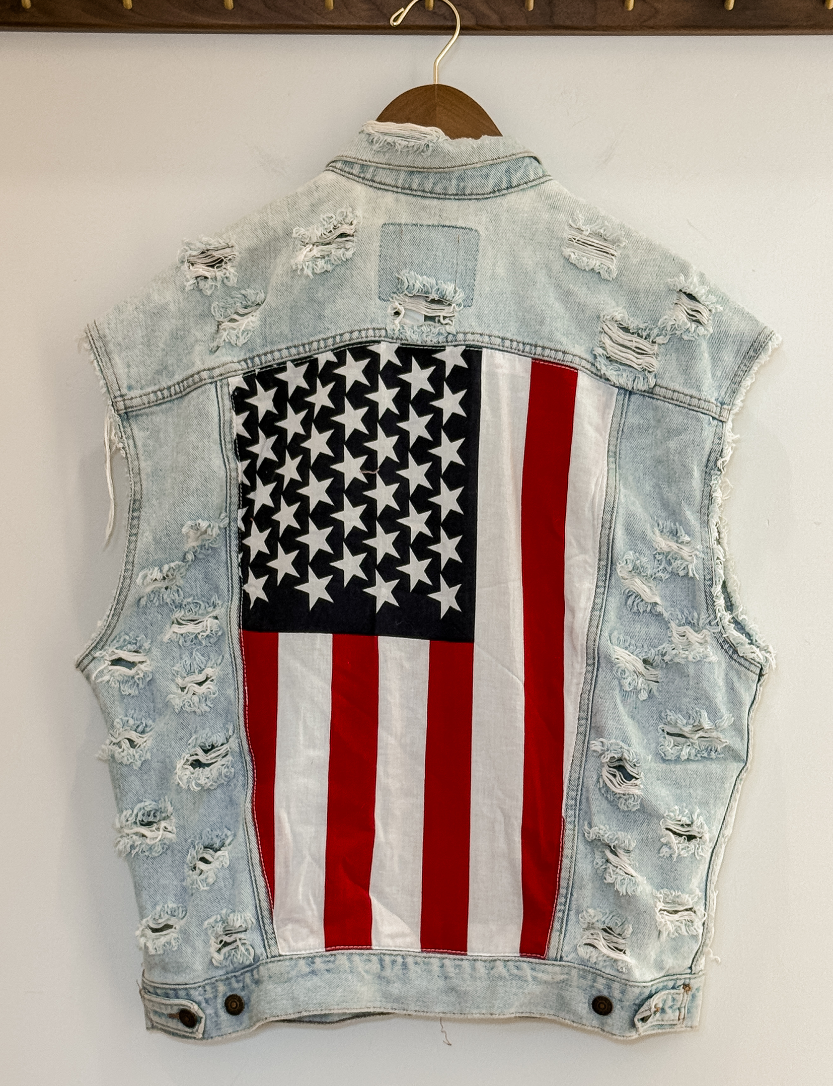 Furst Of A Kind USA Distressed Vest, Denim