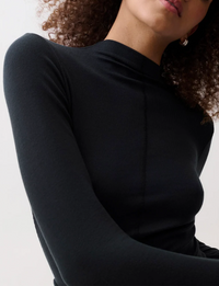 Dara L/S Funnel Top, Noir
