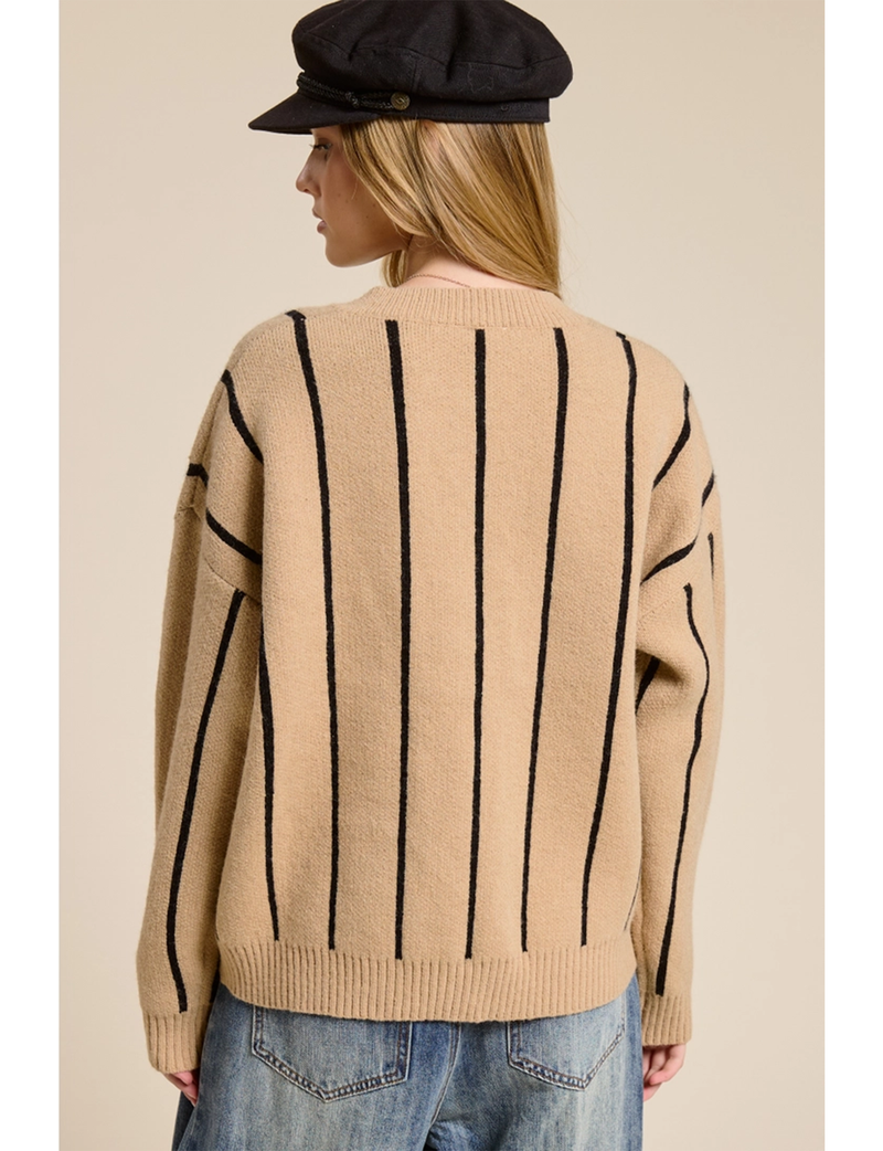 Slouchy Knit Cardigan, Taupe