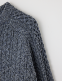 Panel Cable Pullover, Gray