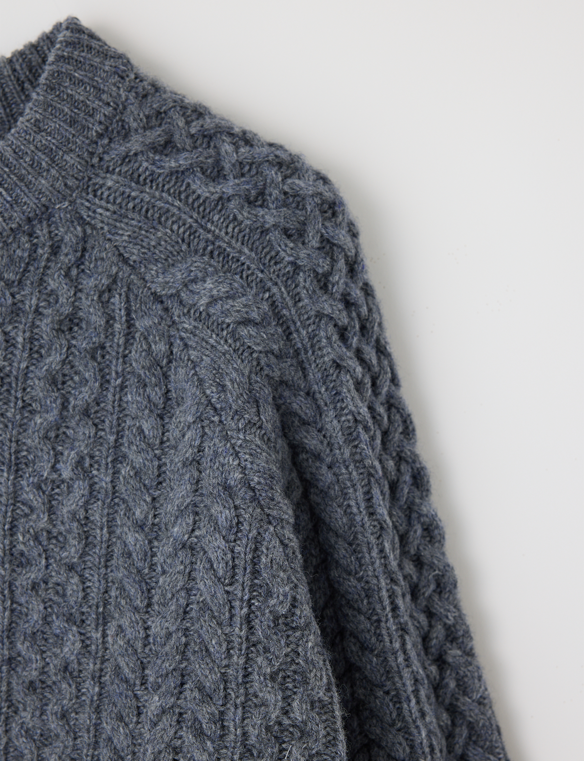Panel Cable Pullover, Gray