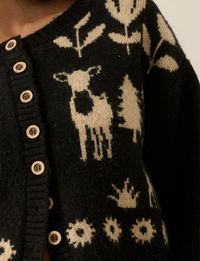 Forest Motif Sweater, Black