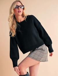Regina Knit Sweater, Black