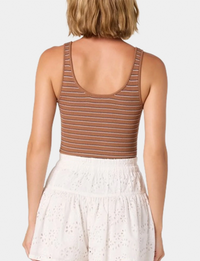 Kaylea Sweater Top, Brown Stripe
