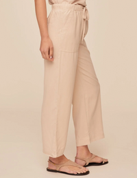 Easy Wide Leg Crop, Linen Sand
