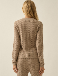 Pointelle Cardigan, Sand