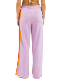 5 Stripe Wide Leg Pocket Sweatpants, Mauve/Magenta Orange