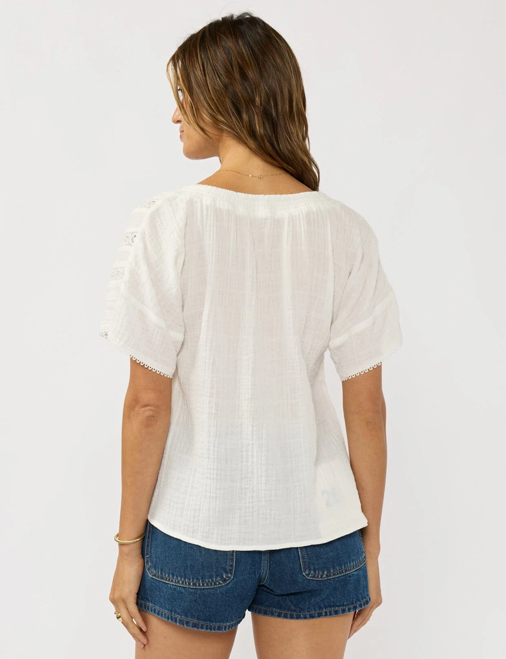 Tiana Gauze Top, Off White