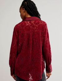 Faith Button Down Shirt, Cabernet