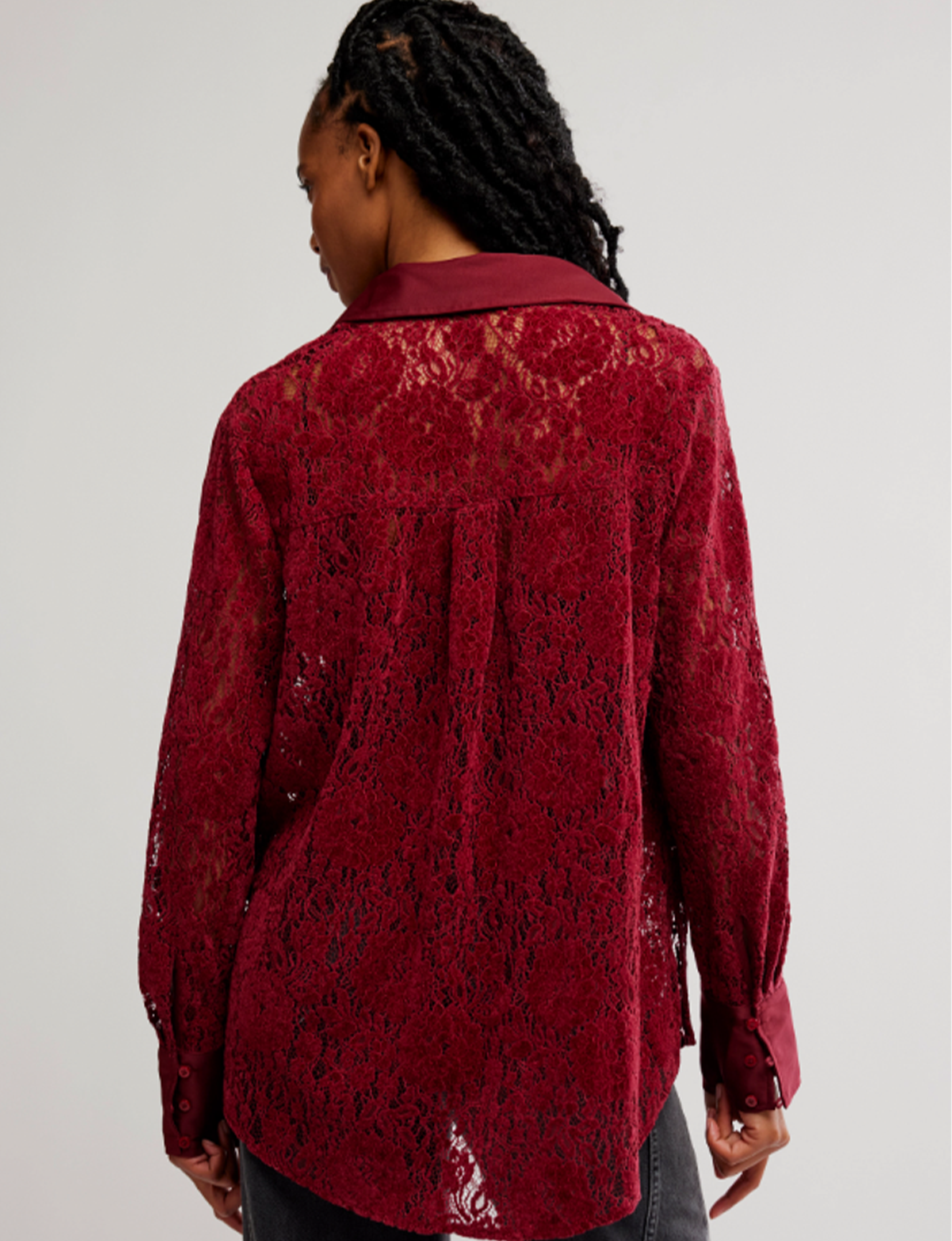 Faith Button Down Shirt, Cabernet