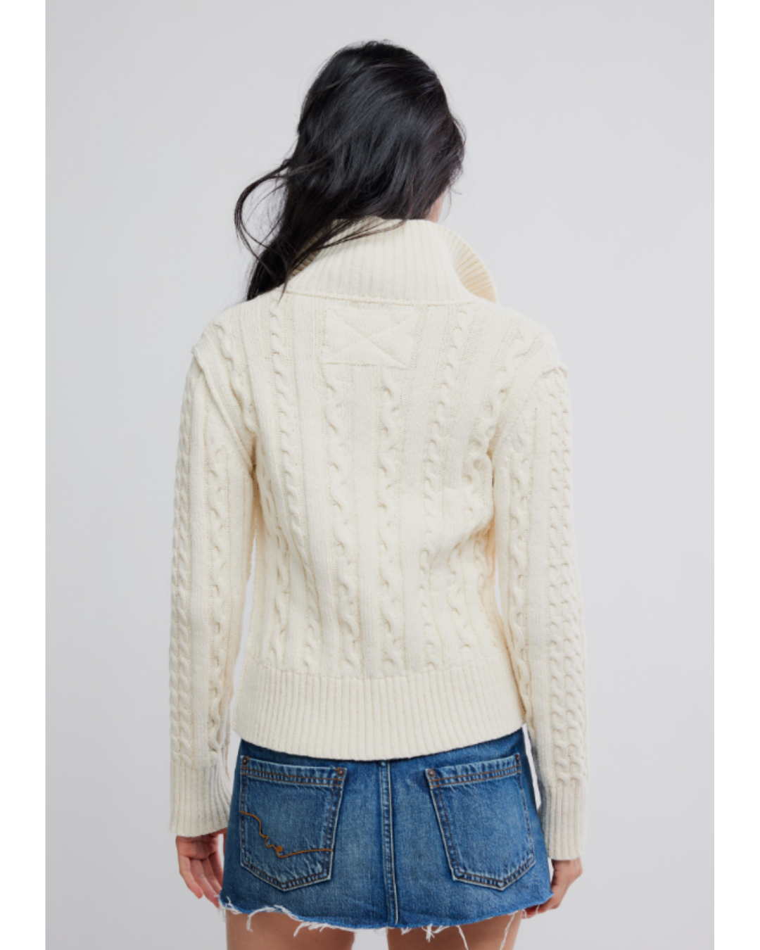 WTF Cable Collar Cardi, Ivory