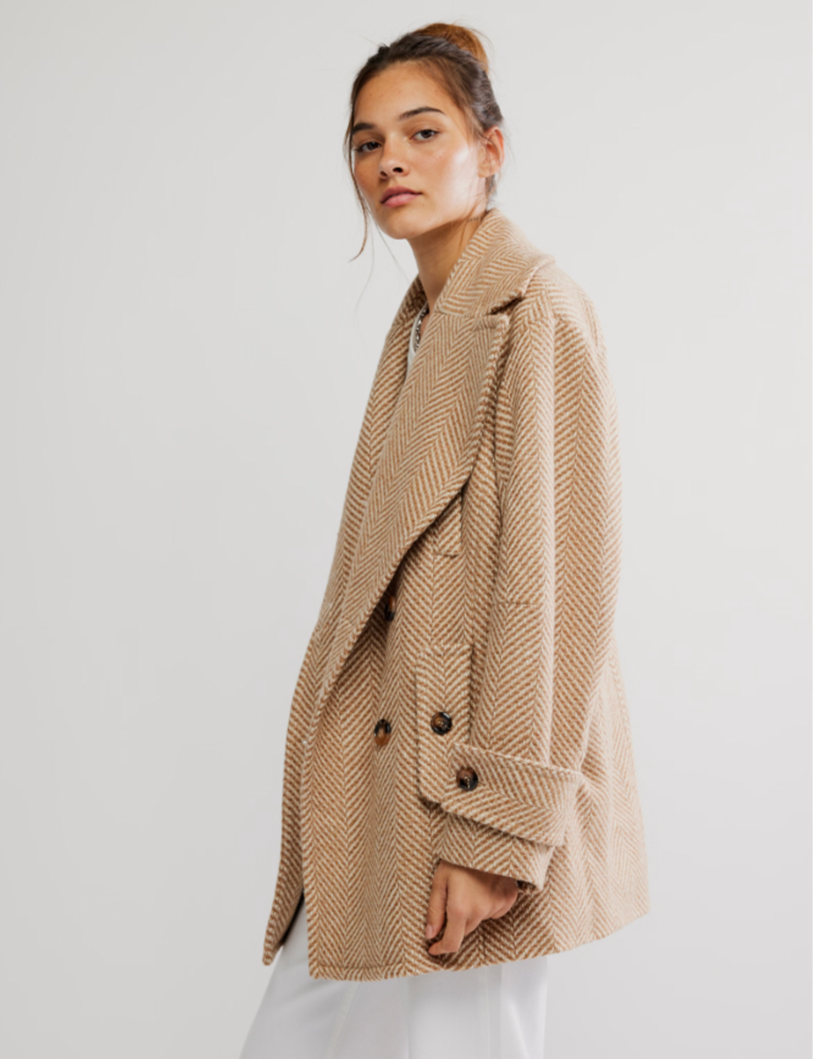 Ari Wool Peacoat, Tan