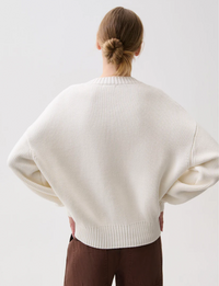 Nika V Neck Sweater, White