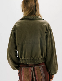 Birdie Washed Jacket, Olive Green