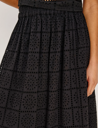 Dax Embroidered Skirt, Black