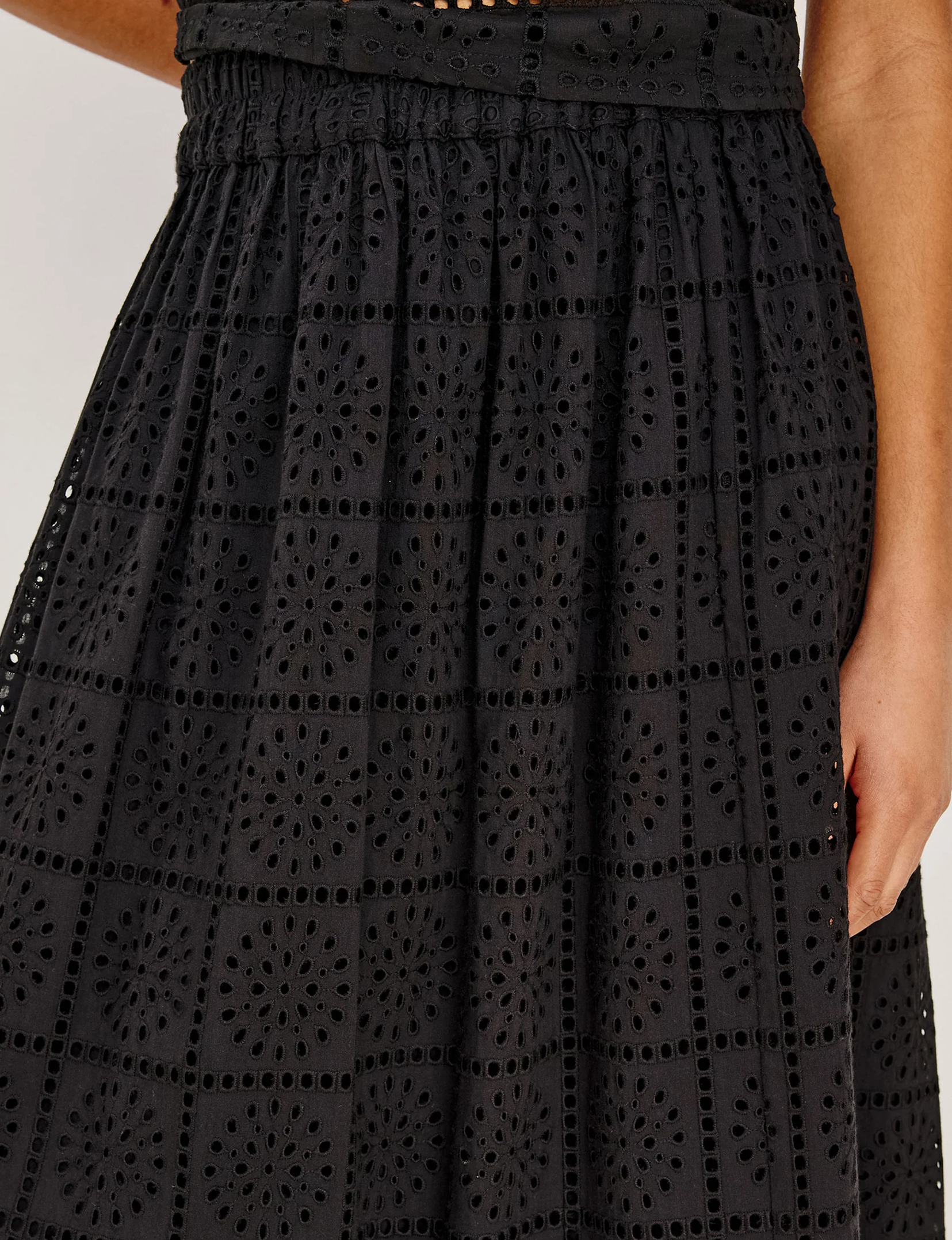 Dax Embroidered Skirt, Black