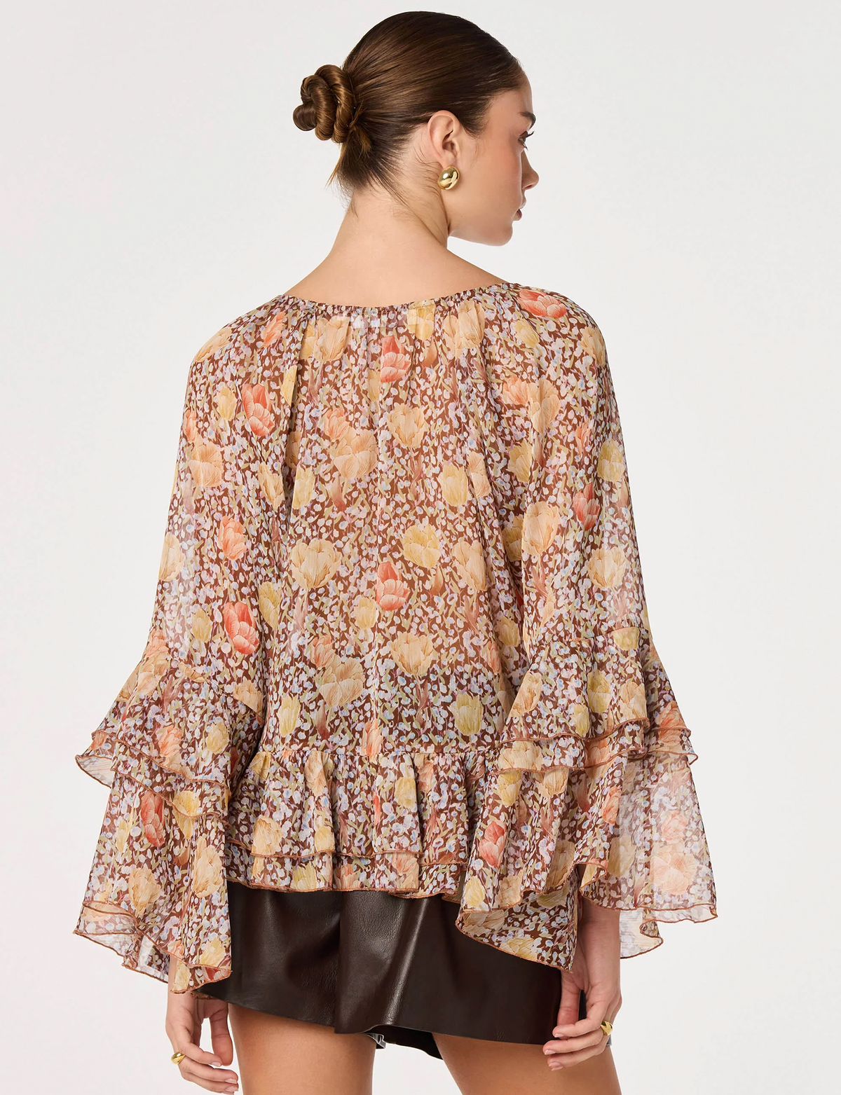 Margaery Top, Brown/Floral