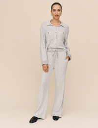 Contrast Wide Leg Pant, Winter Storm