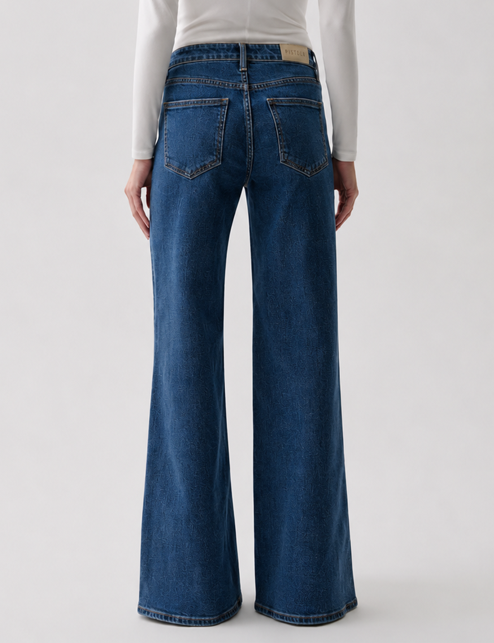 Vivian Mid Rise Wide Leg, Blue Depths