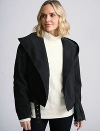 Anna Soft Suede Jacket, Black
