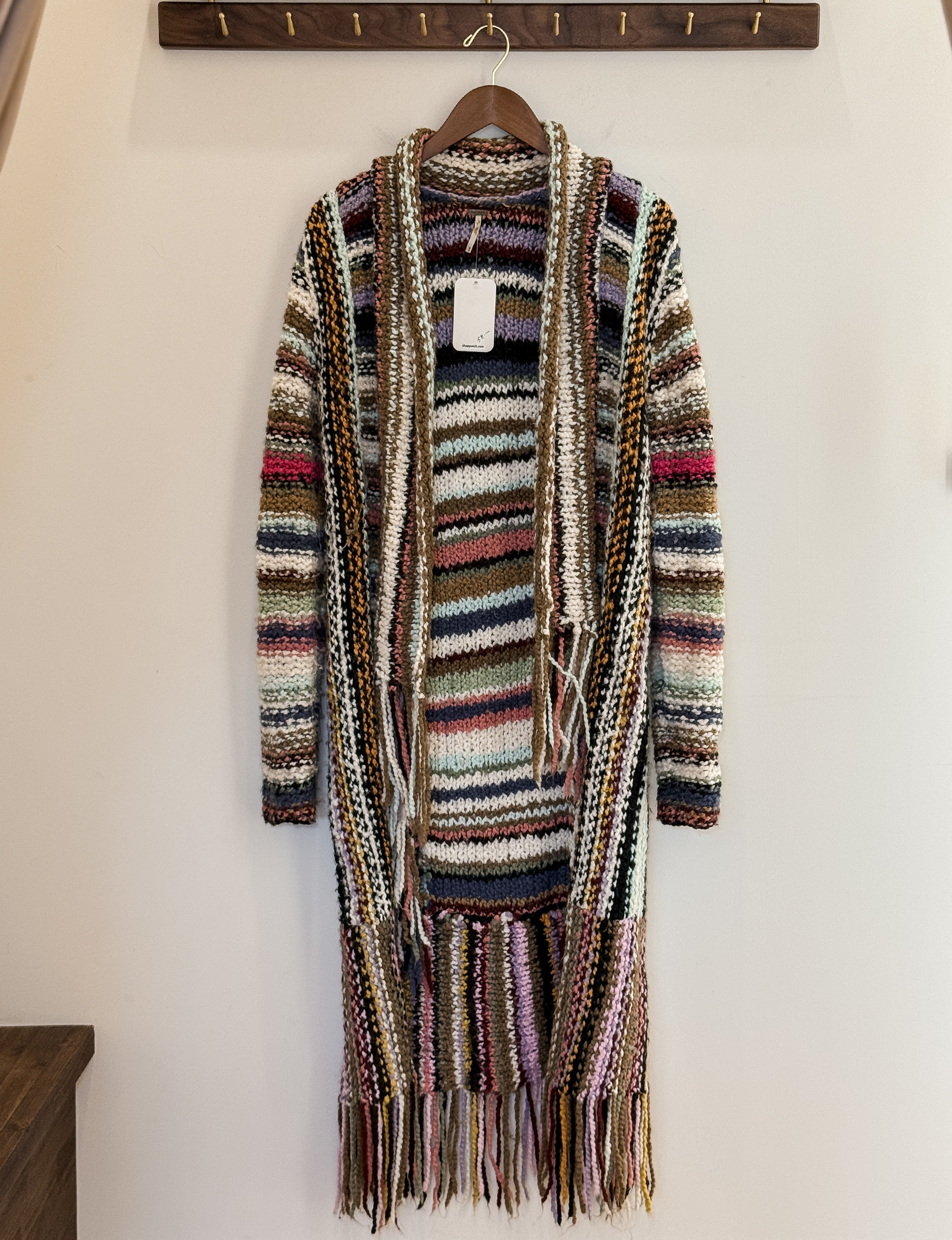 Free People Boho Fringe Cardigan, Technicolor