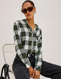 Hunter Plaid Flannel, Olive/Ivory
