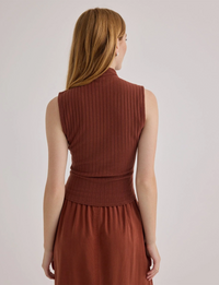 Sleeveless Mock Neck, Autumn Amber