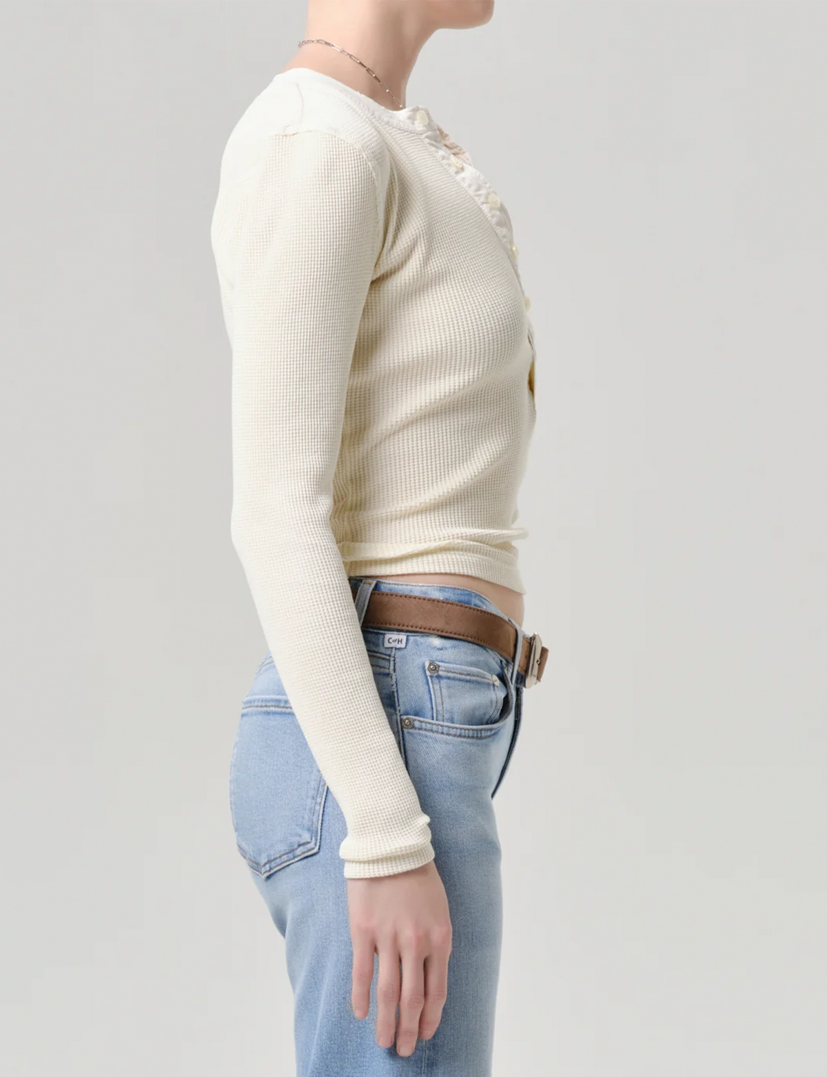 Drea Waffle Henley, Dune