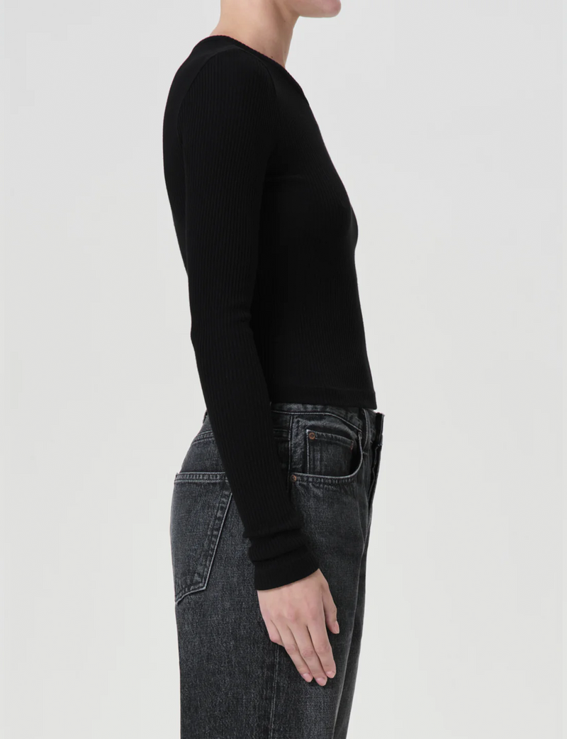 Alma Shrunken Crewneck, Black