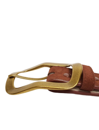 Classic Rectangular Belt, Brown/Brass