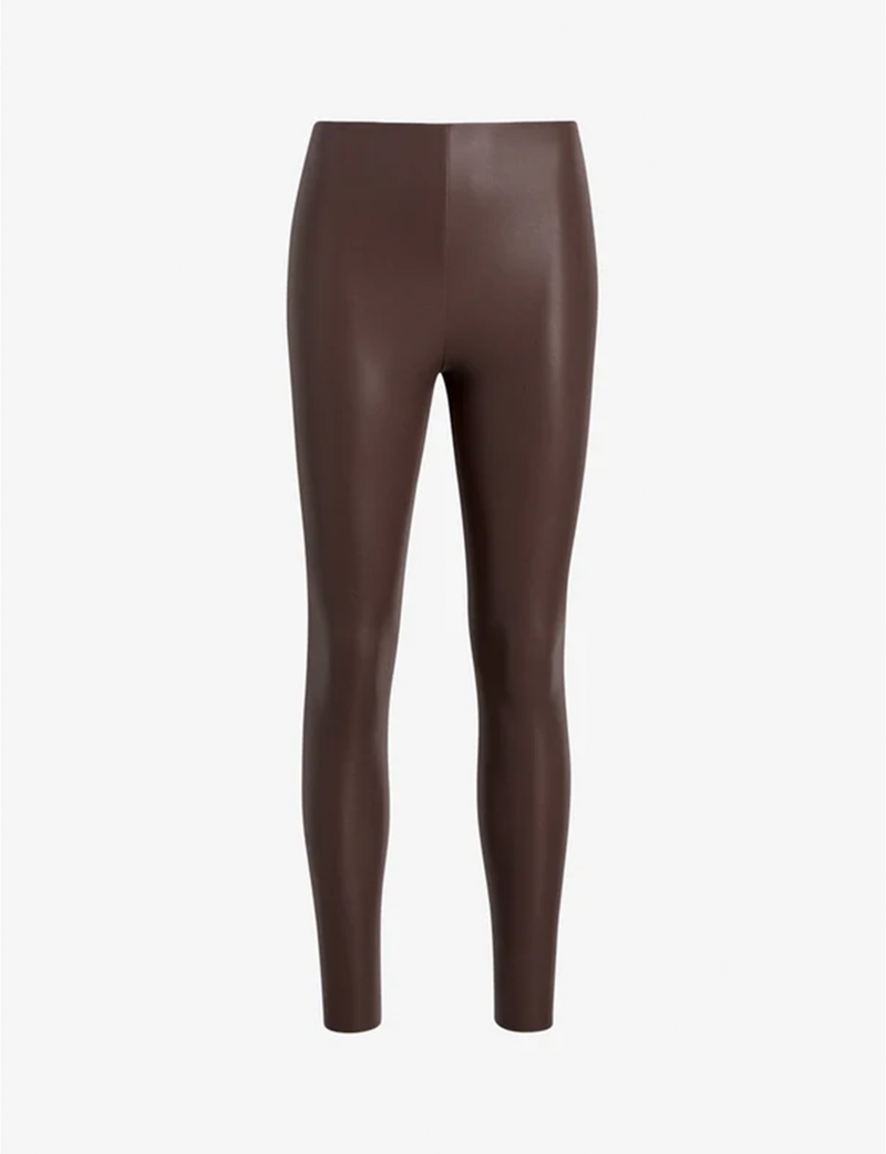 Perfect Control Faux Leather Legging, Chocolate