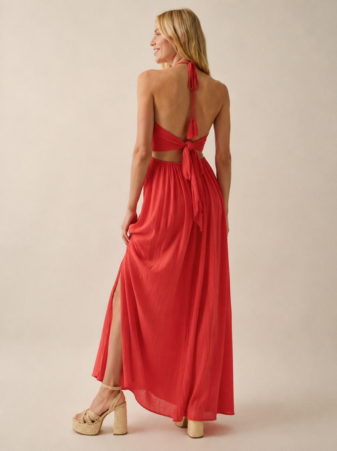 Senam Maxi Dress, Cherry Tomato