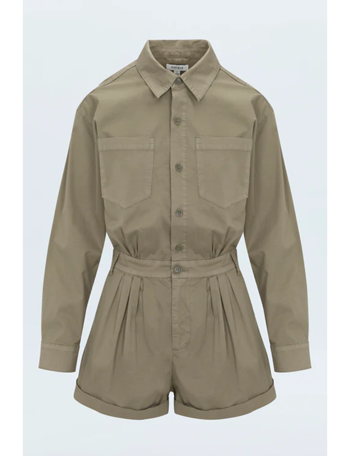 Archie Long Archie Romper, Soft Moss – Punch Clothing