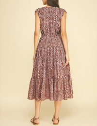 Bohemian Dress, Brown/Pink