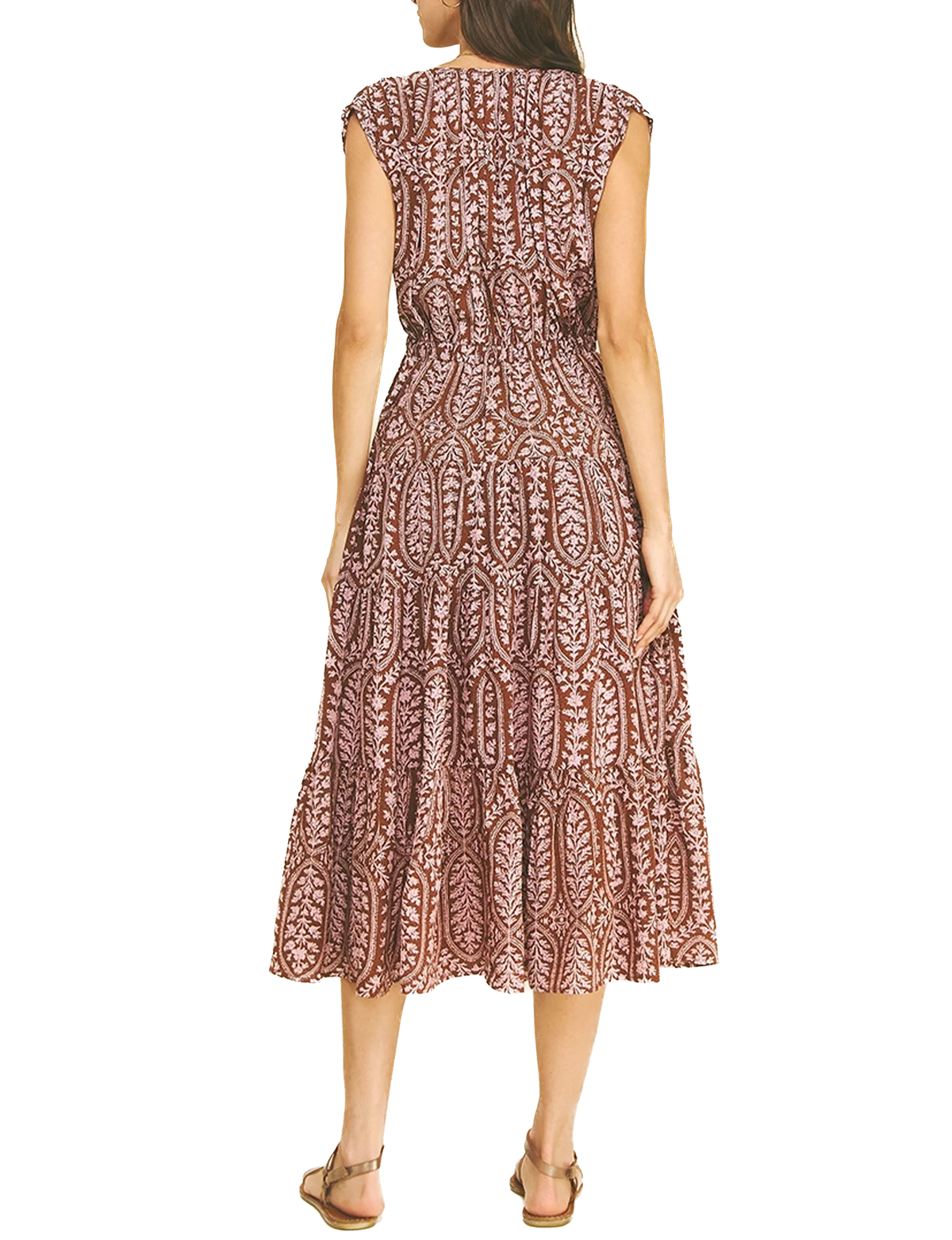 Bohemian Dress, Brown/Pink