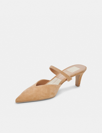 Kanika Mid Heels, Tan Suede