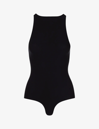 Butter Crewneck Tank Bodysuit, Midnight Black