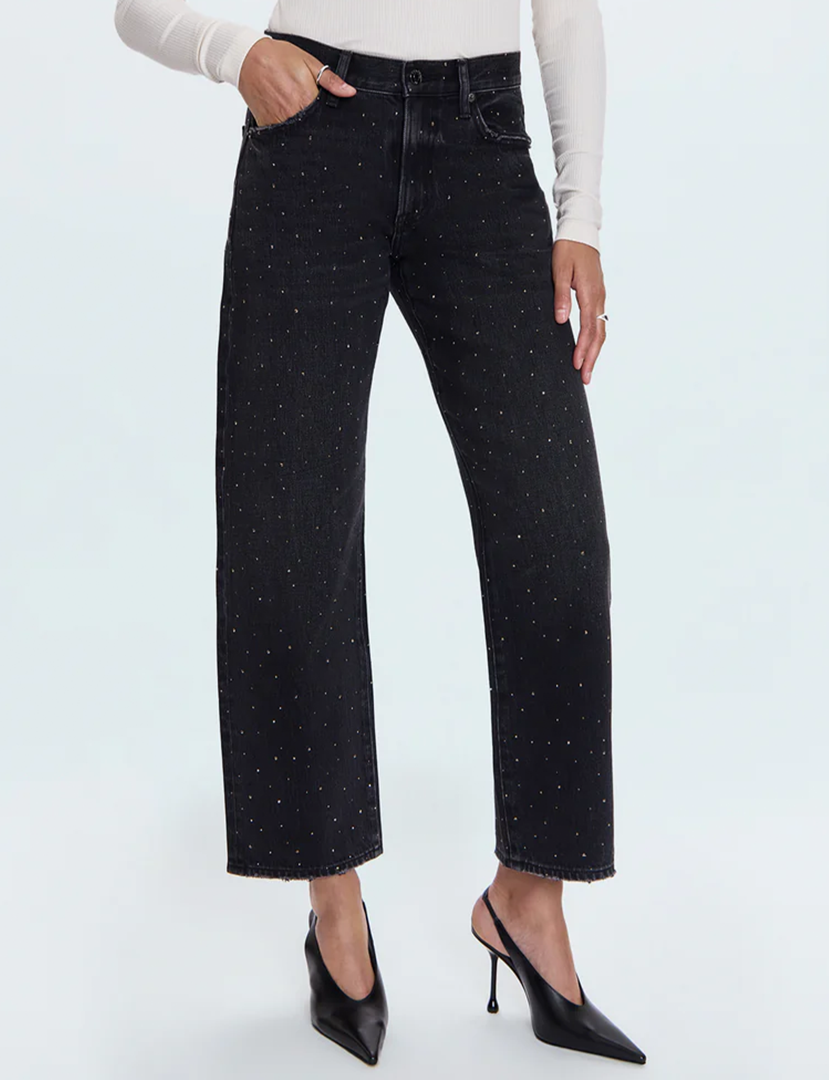 Lexi Relaxed Straight Jeans, Silver Screen