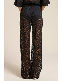 Sheer Lace Pants, Black
