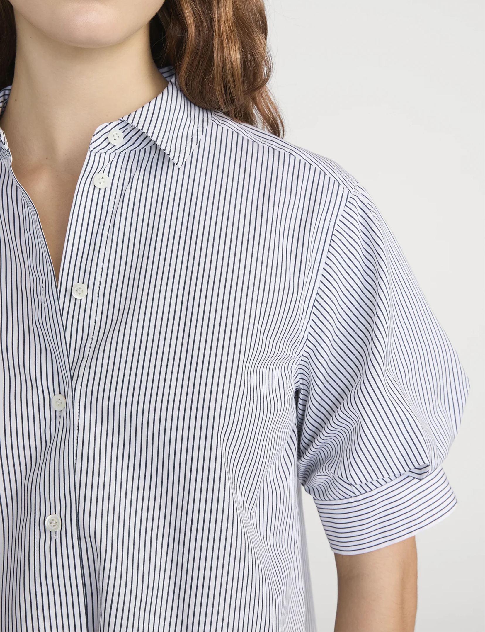 The Billow Shirt, Navy/Stripe