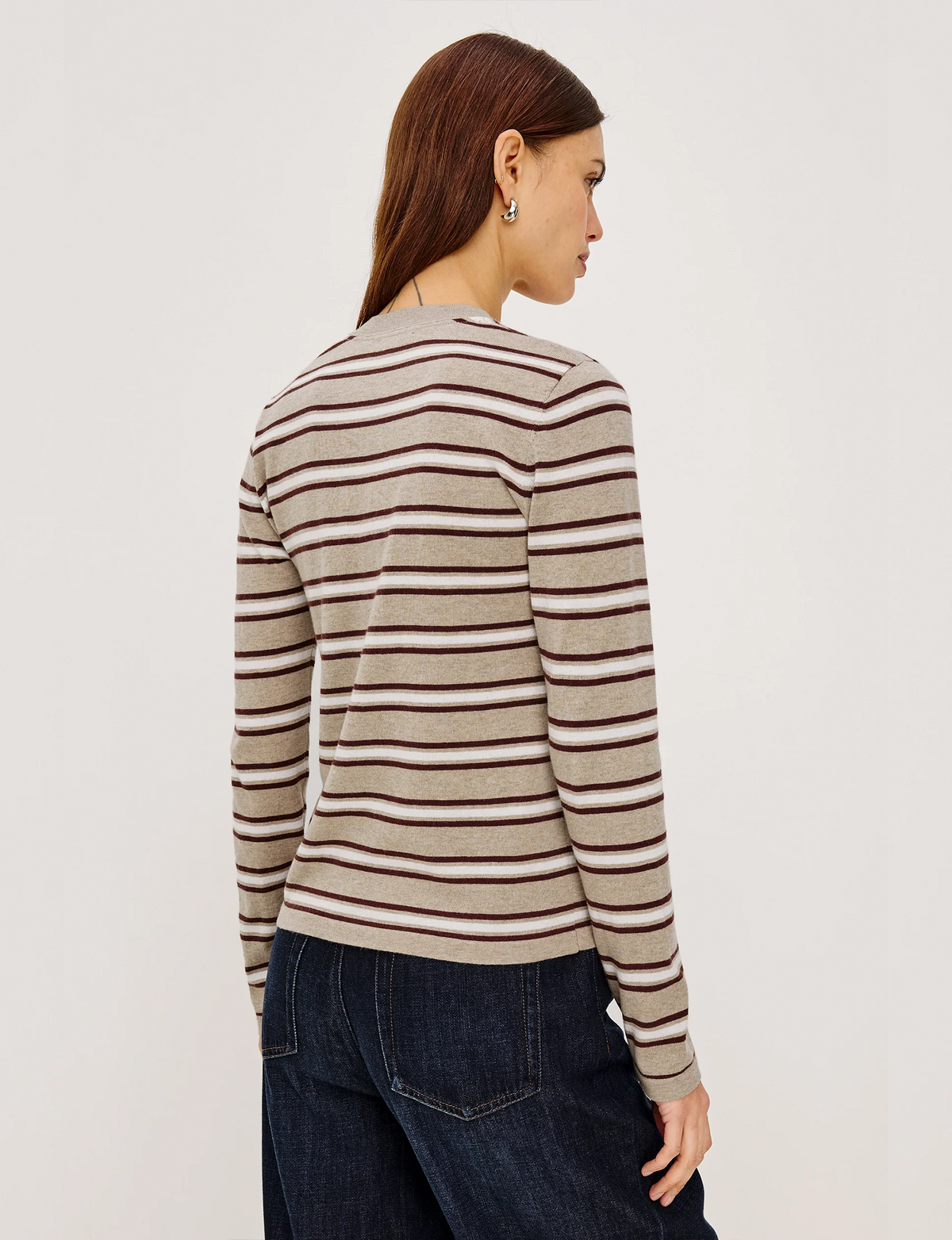 Davie Top, Heather/Oat Stripe
