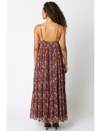 Helen Floral Dress, Plum/Cream