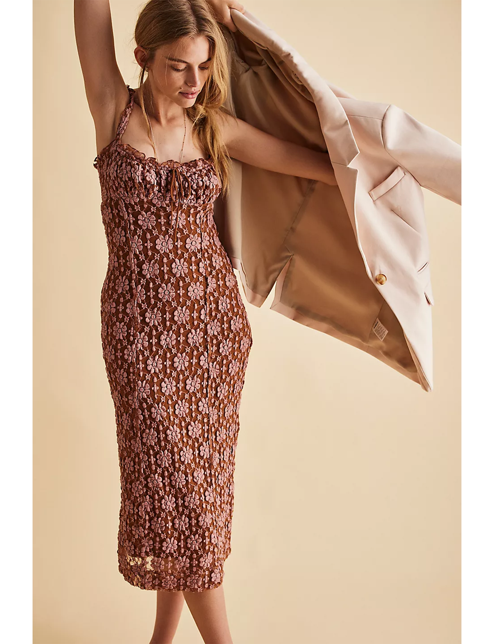 Lucinda Midi Dress, Ginger Combo Punch Clothing Lucinda Midi Dress, Ginger Combo Punch Clothing