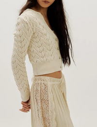 Pretty In Pointelle Cardi, Ivory