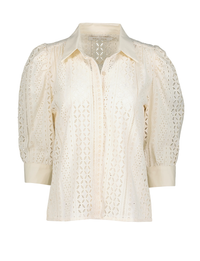 Cate Eyelet Top, Beige