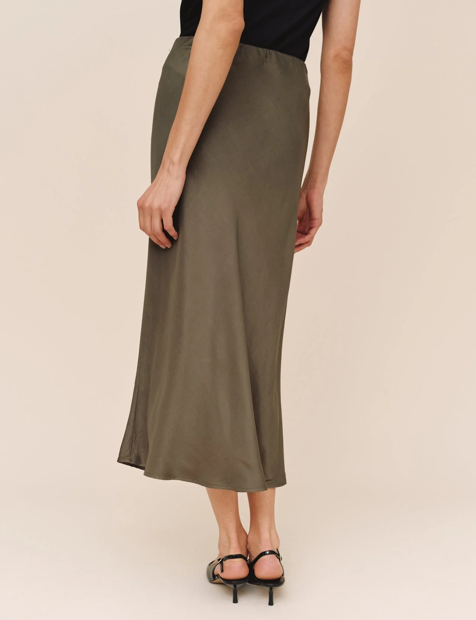 Beni Maxi Skirt, Army Olive