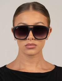 Reina Sunglasses, Matte Black/Fade