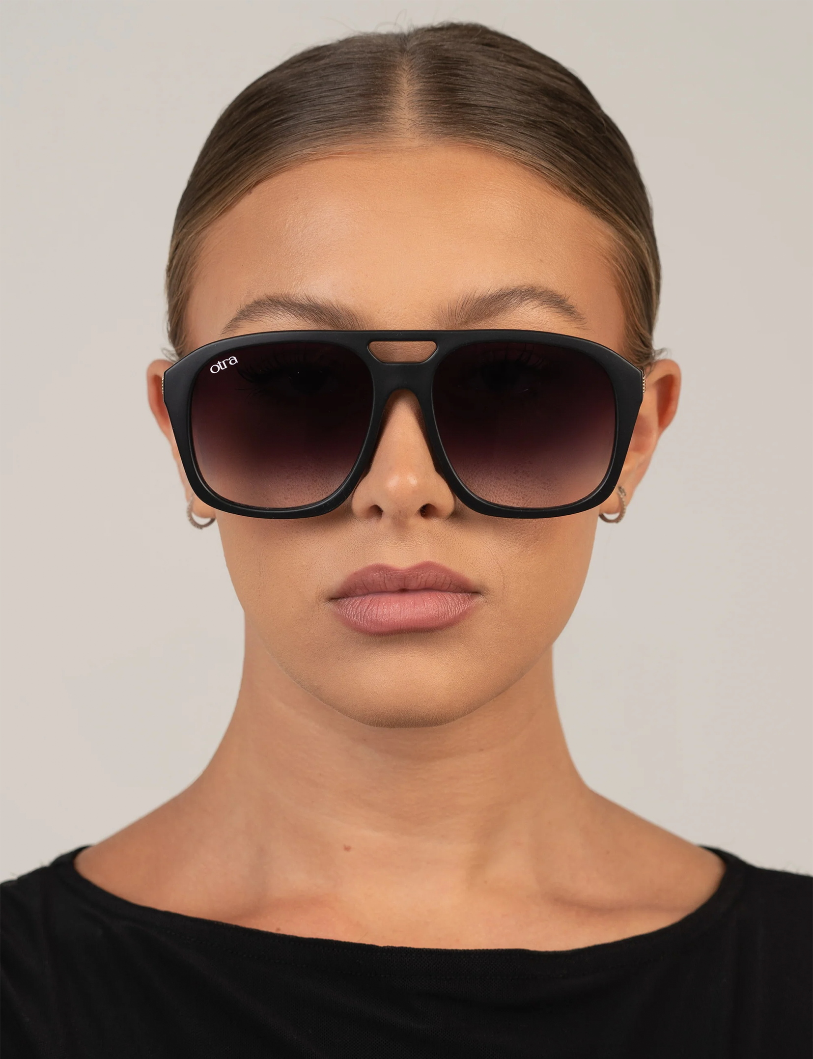 Reina Sunglasses, Matte Black/Fade