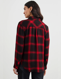 Hunter Plaid Flannel, Diffused Cardinal Black