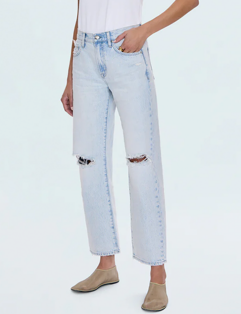 Lexi Relaxed Straight Jeans, Solstice Distressed